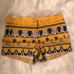 NWT Jcrew factory printed gold 3” shorts 10